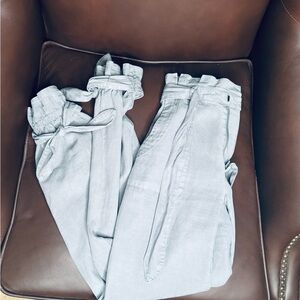 Alice + Olivia Light Gray High Rise Jeans
